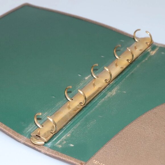 GUCCI Web Sherry Line Day Planner Cover Leather Red Brown Green Auth - Picture 14 of 16